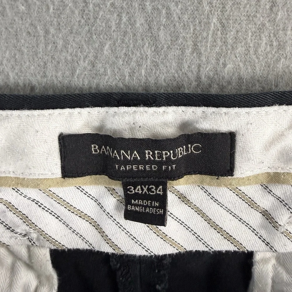 Banana Republic Rapid Movement Chino Pants 34x34 Fit (34x32) Black Tapered Fit